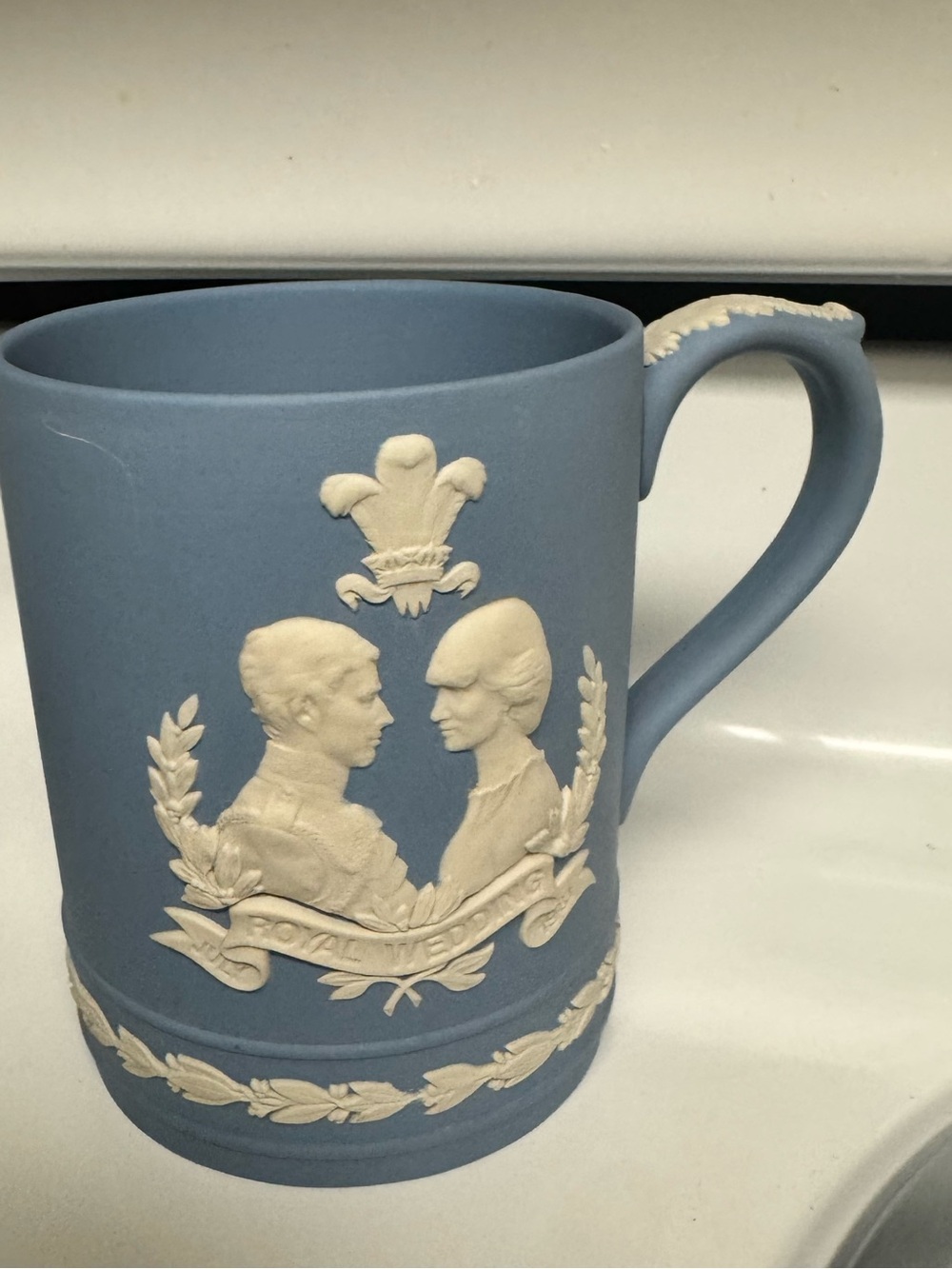 Blue Jasperware-Style Mug Royal Wedding Charles & Diana